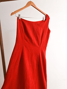 Vestido rojo fiesta asimétrico