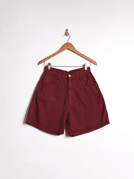 Short tiro alto rojo denim