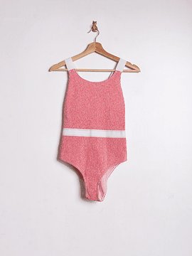 Traje de baño rojo vintage rayado