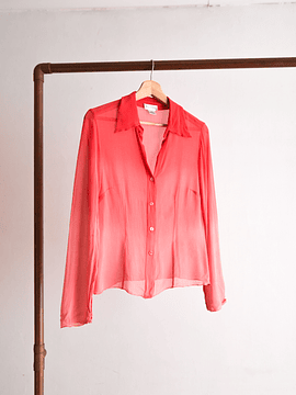 Blusa coral degradé seda