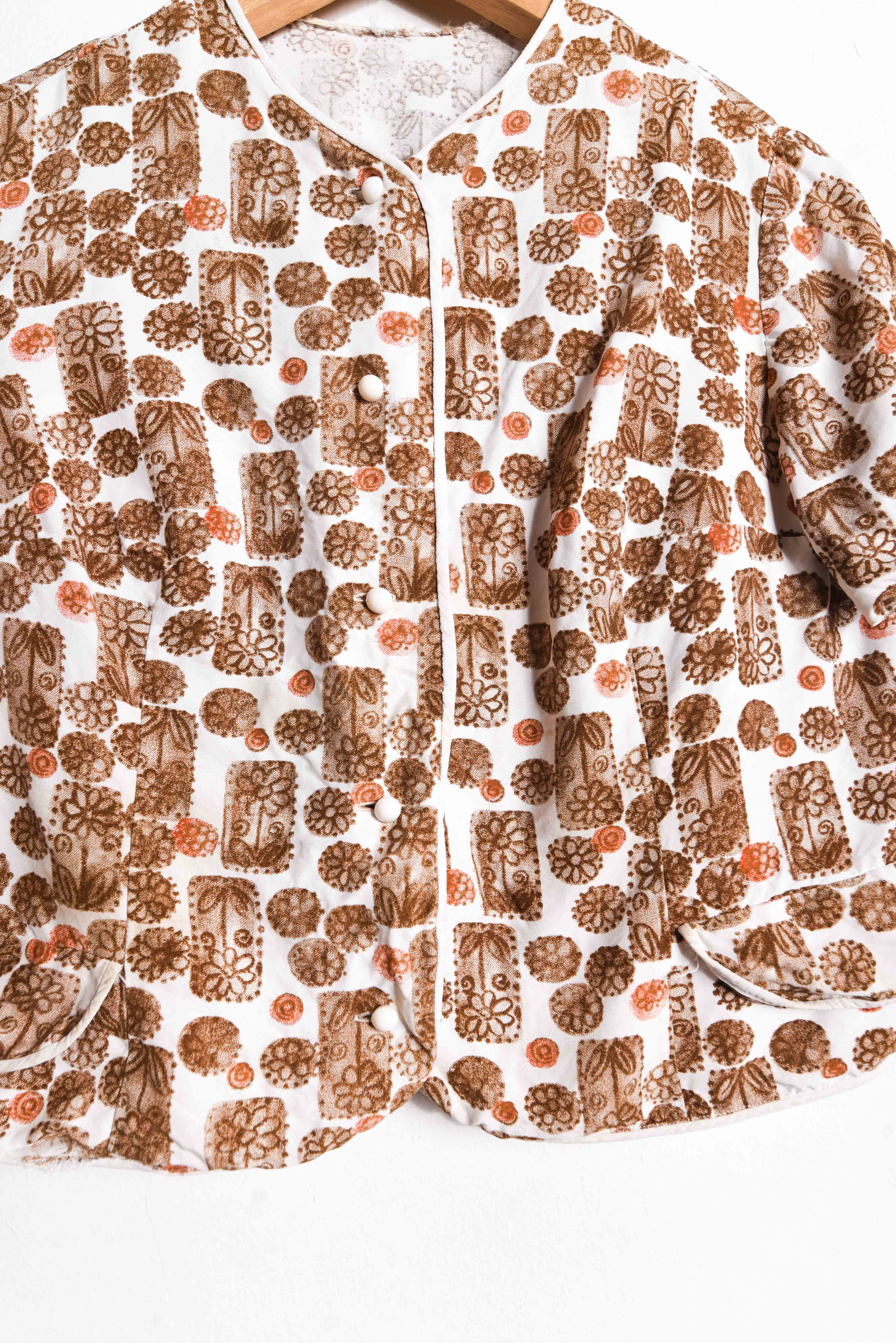 Blusa crop café floral