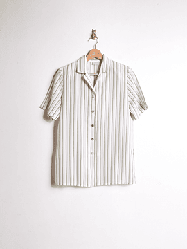 Blusa 90s pinstripe camel