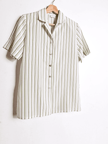 Blusa 90s pinstripe camel