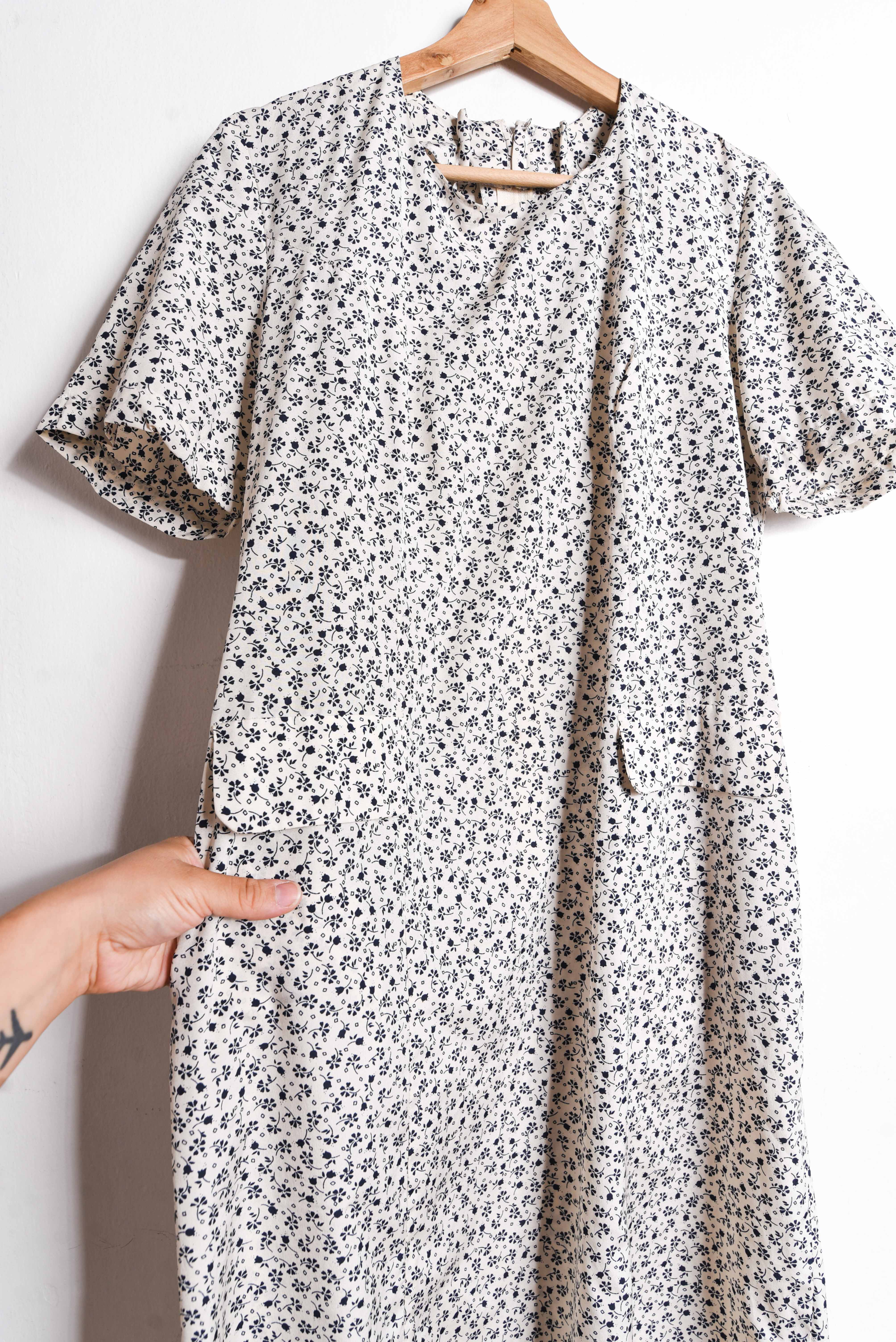 Vestido vintage marfil floral