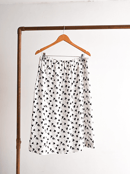 Falda midi blanca pinceladas