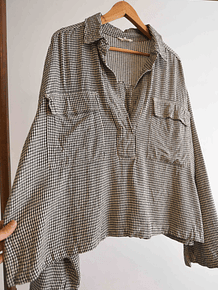 Camisa b&w gingham