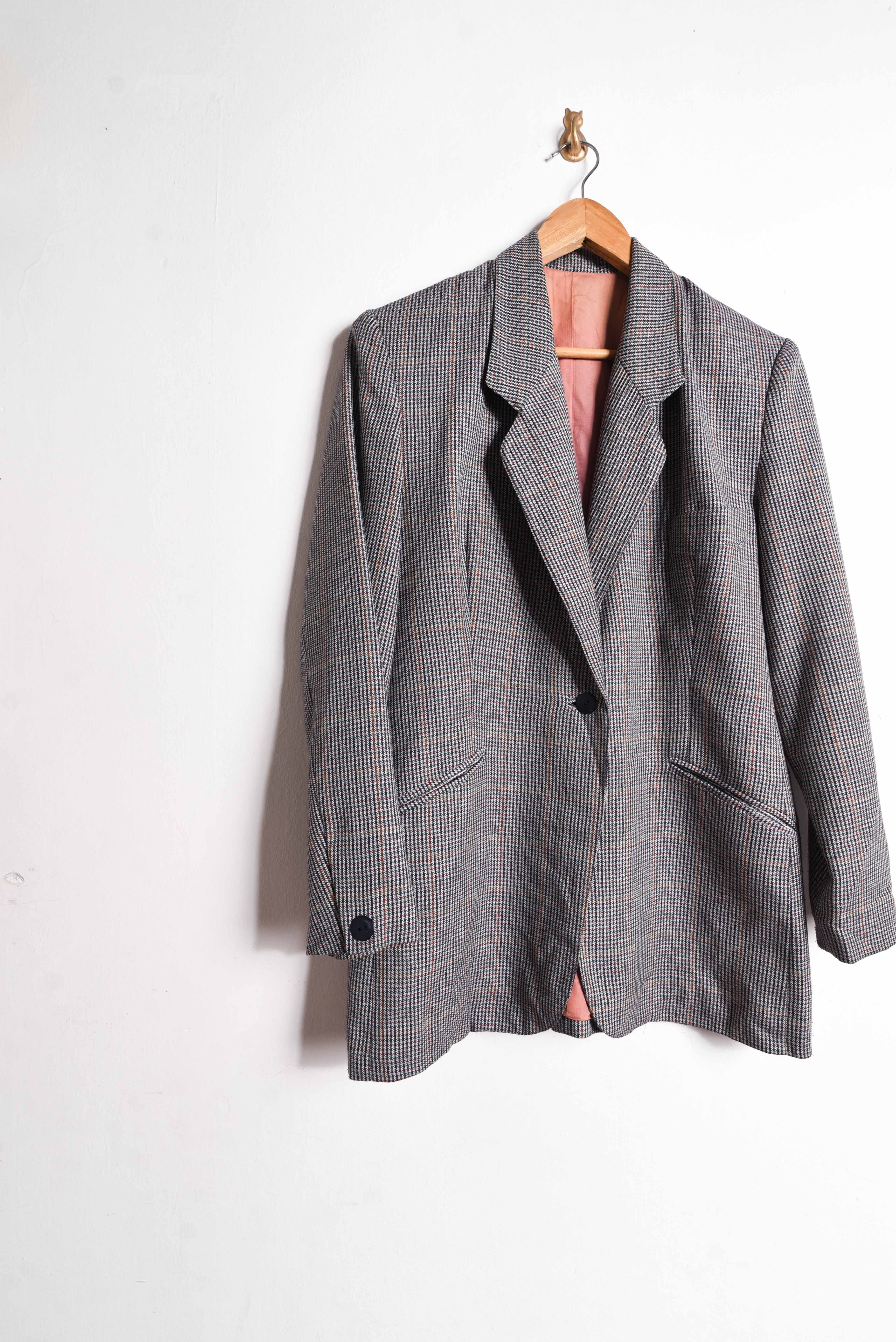 Blazer lana vintage micro pata de gallo 