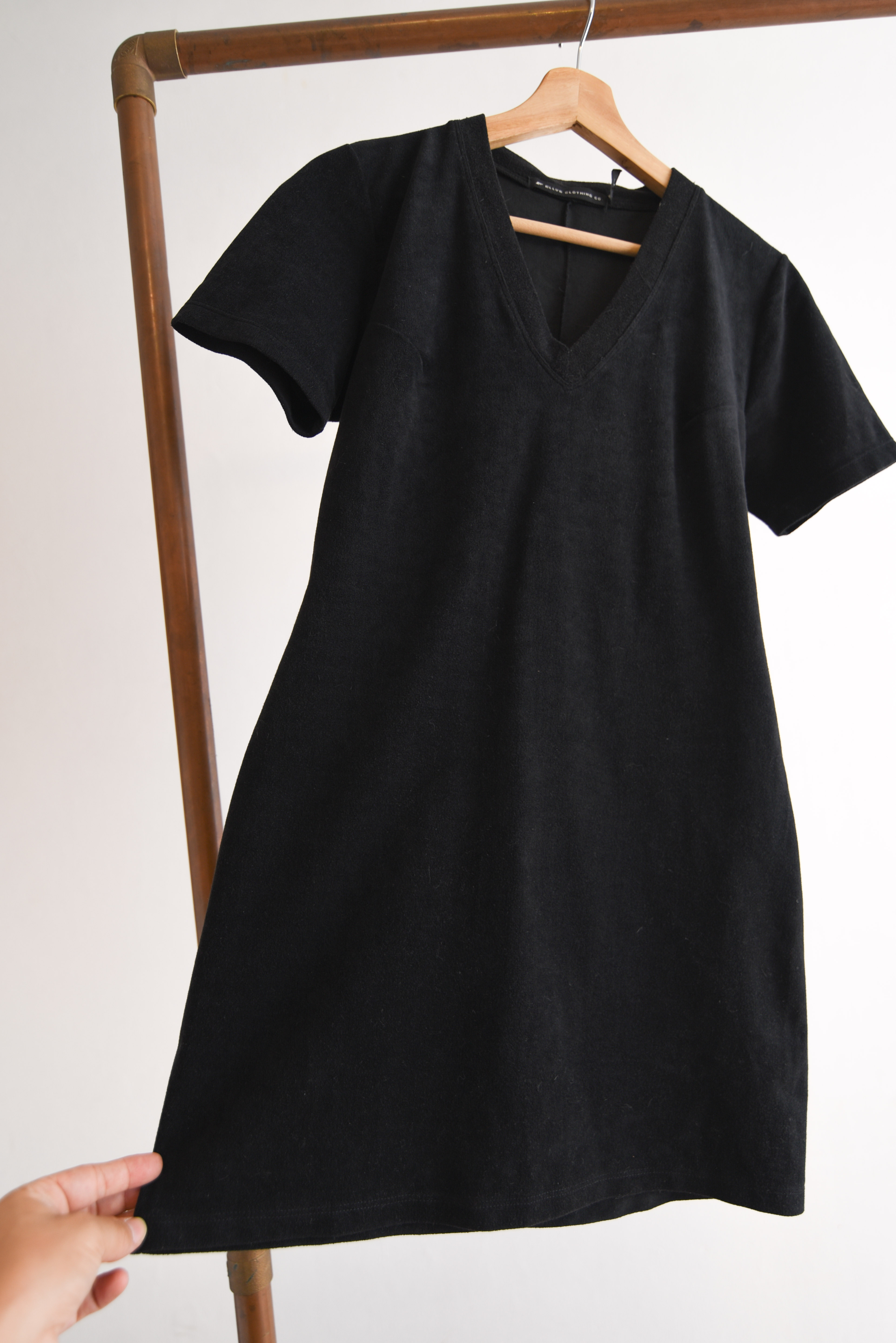 Vestido black V neck