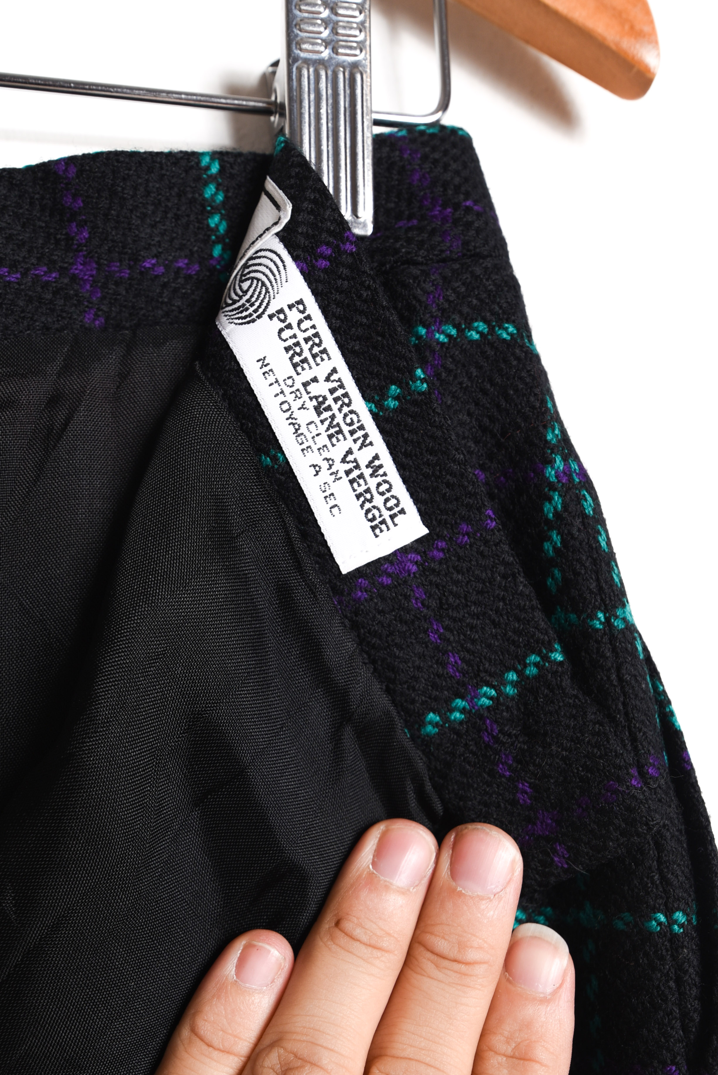 Falda tubo lana grilla