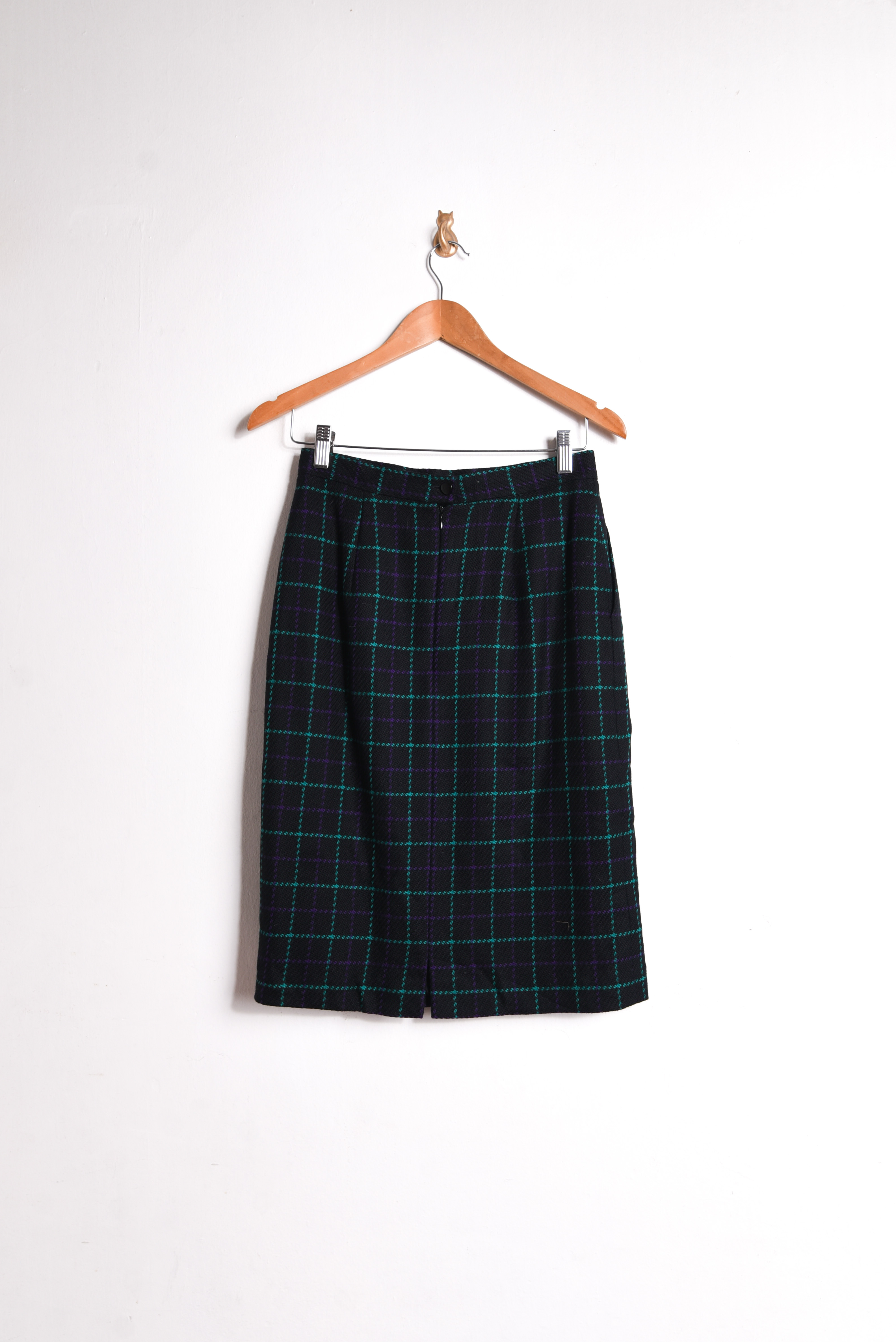 Falda tubo lana grilla