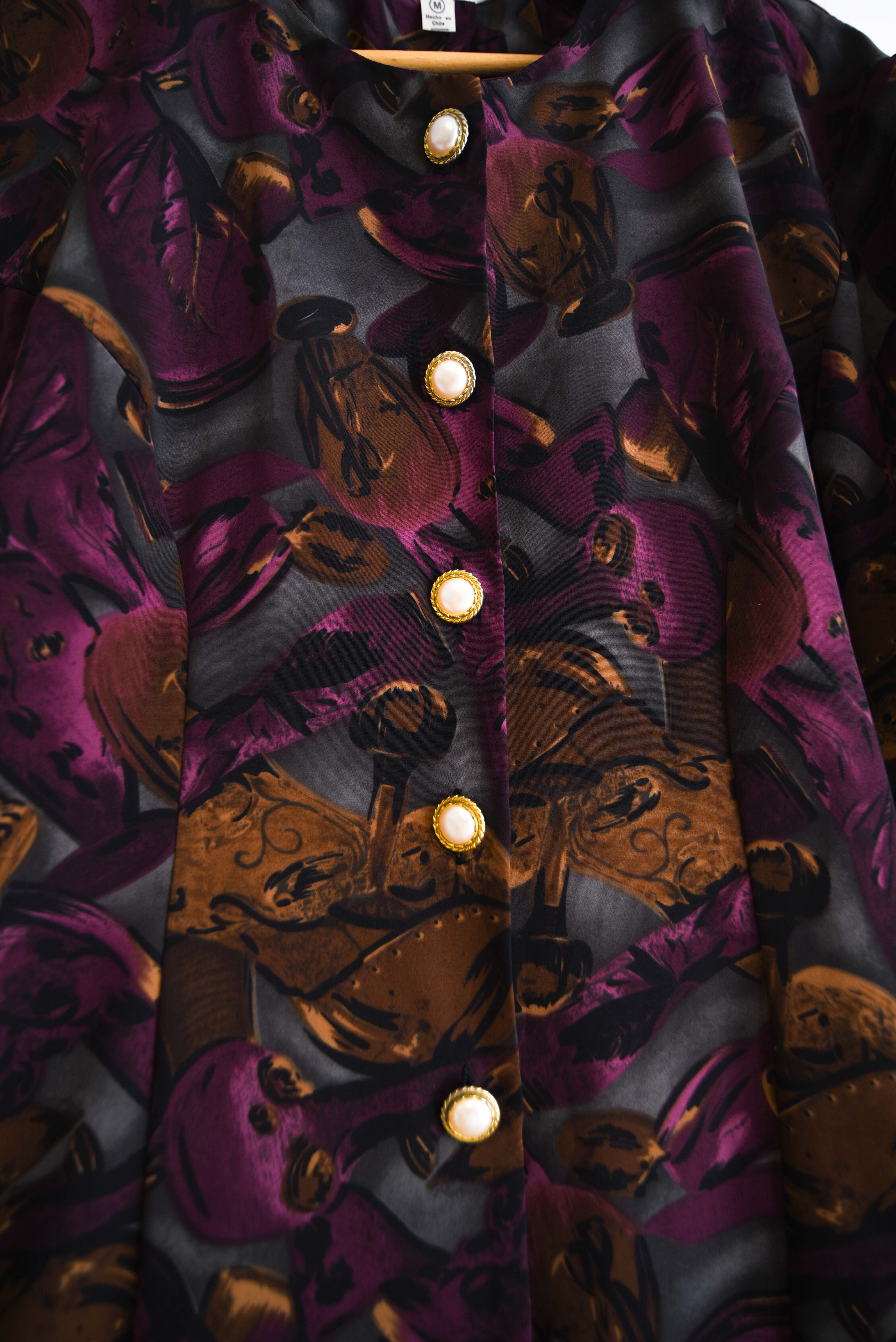 Blusón burdeo otoñal vintage