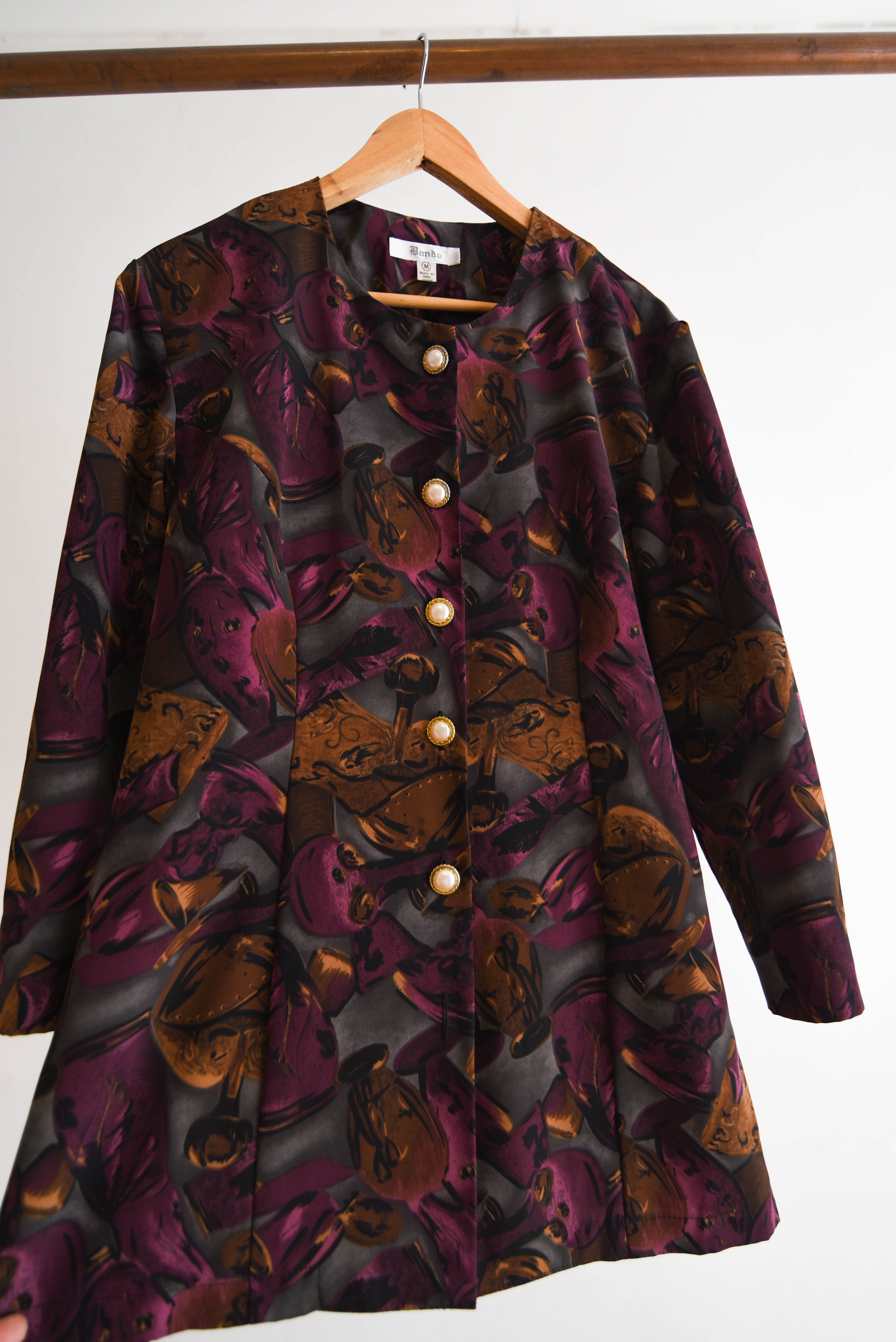 Blusón burdeo otoñal vintage