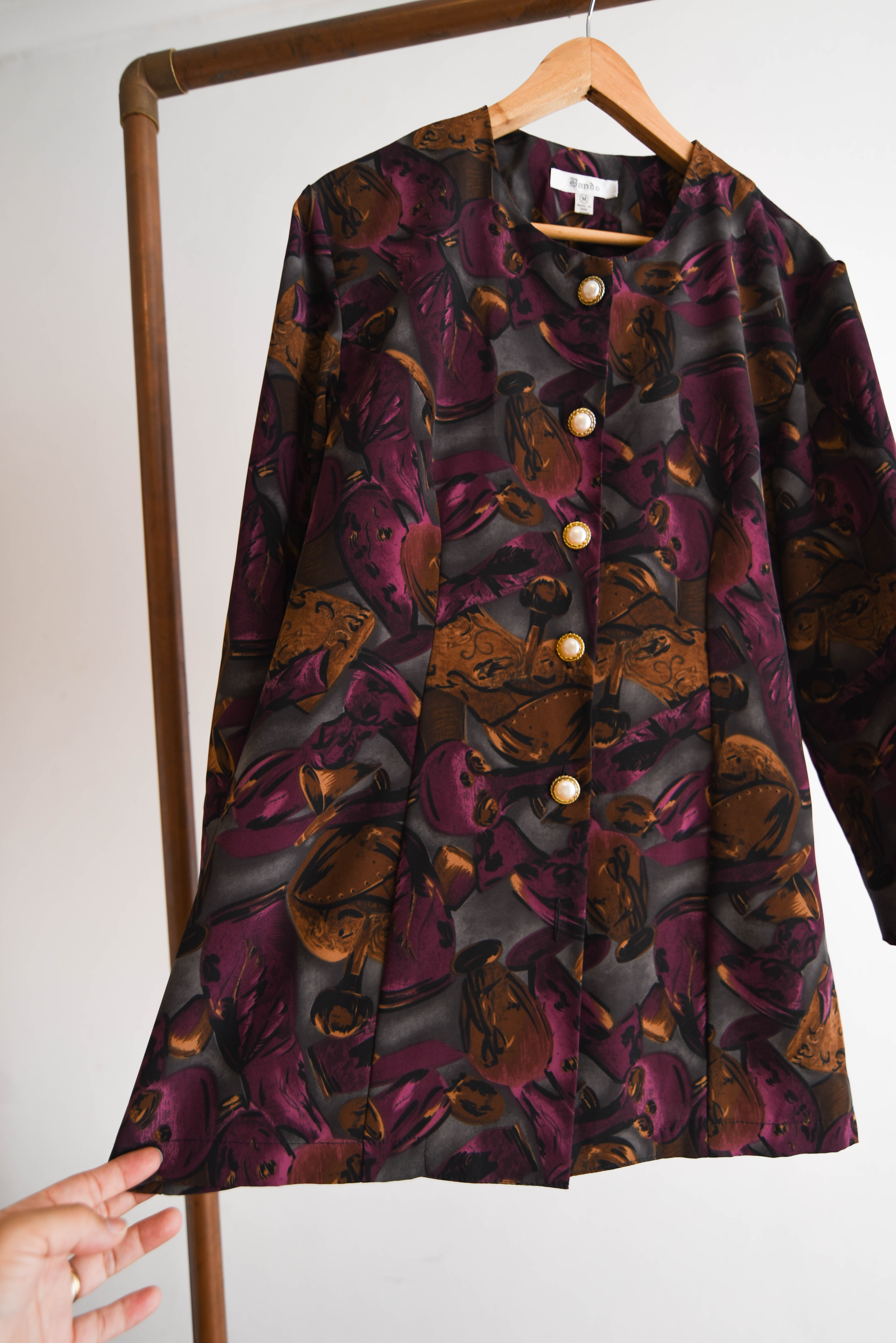 Blusón burdeo otoñal vintage