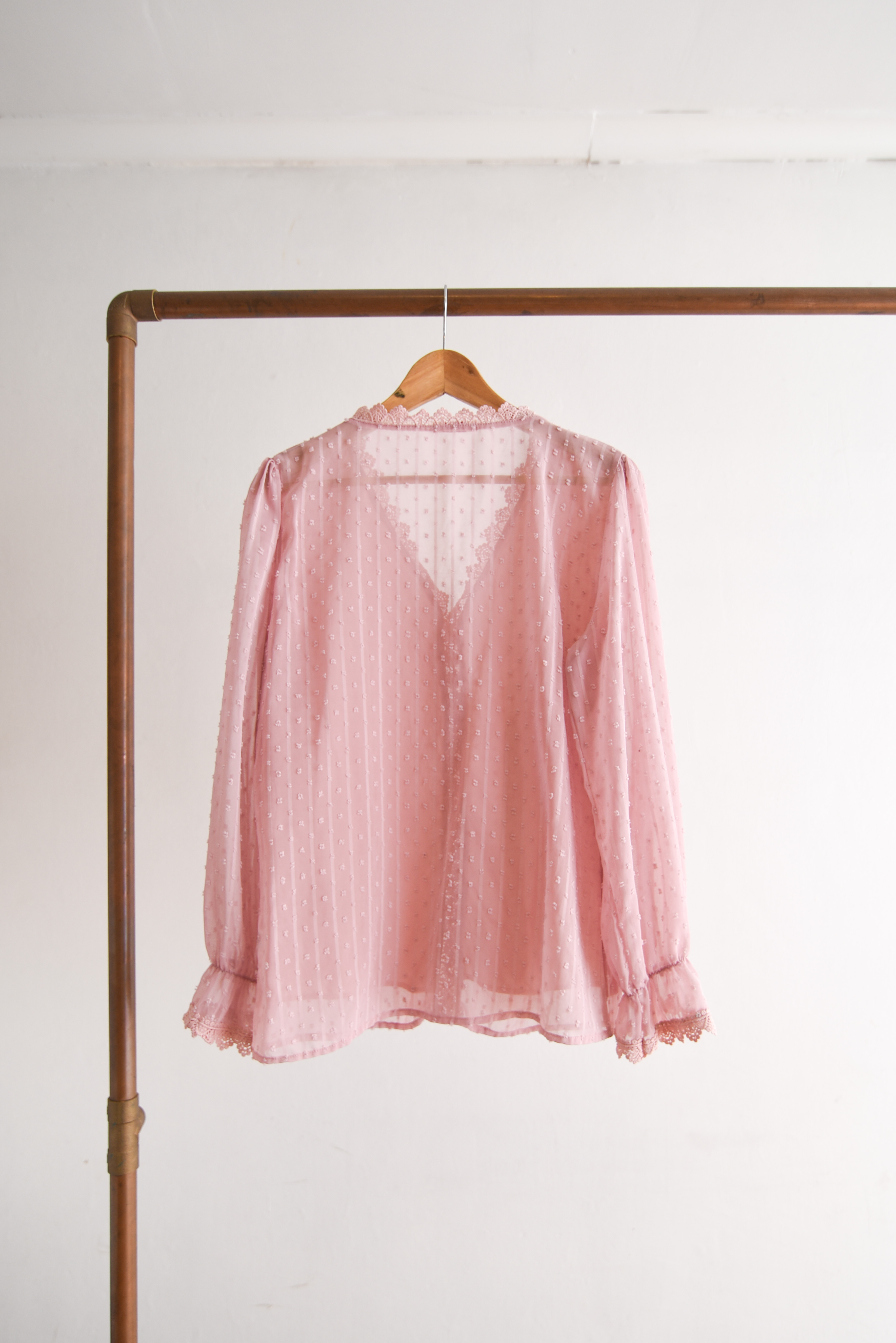 Blusa rosa palo romántica