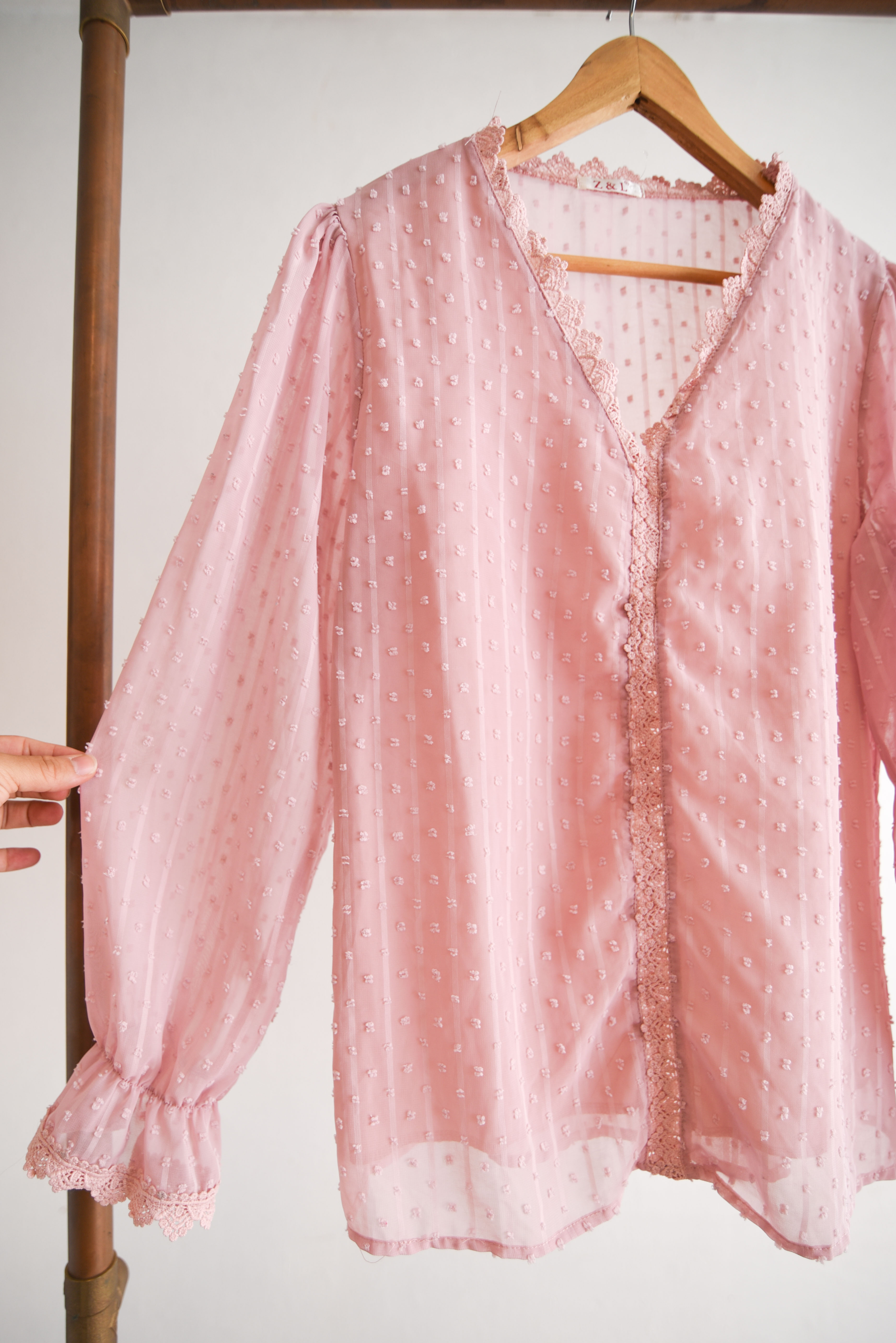 Blusa rosa palo romántica