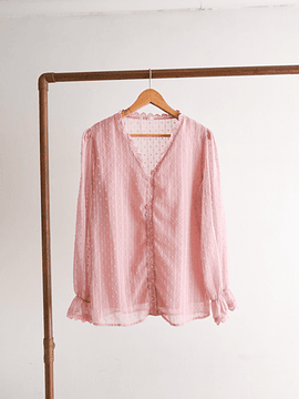 Blusa rosa palo romántica