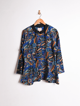 Blusa azulina acinturada vintage