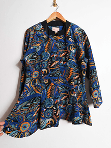 Blusa azulina acinturada vintage