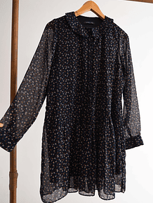 Vestido azul navy floral peter pan