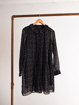 Vestido azul navy floral peter pan