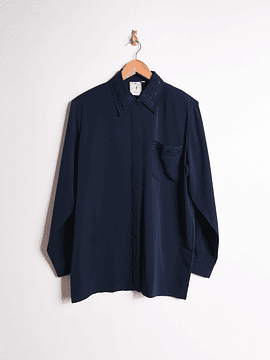 Blusa azul navy vintage bordada