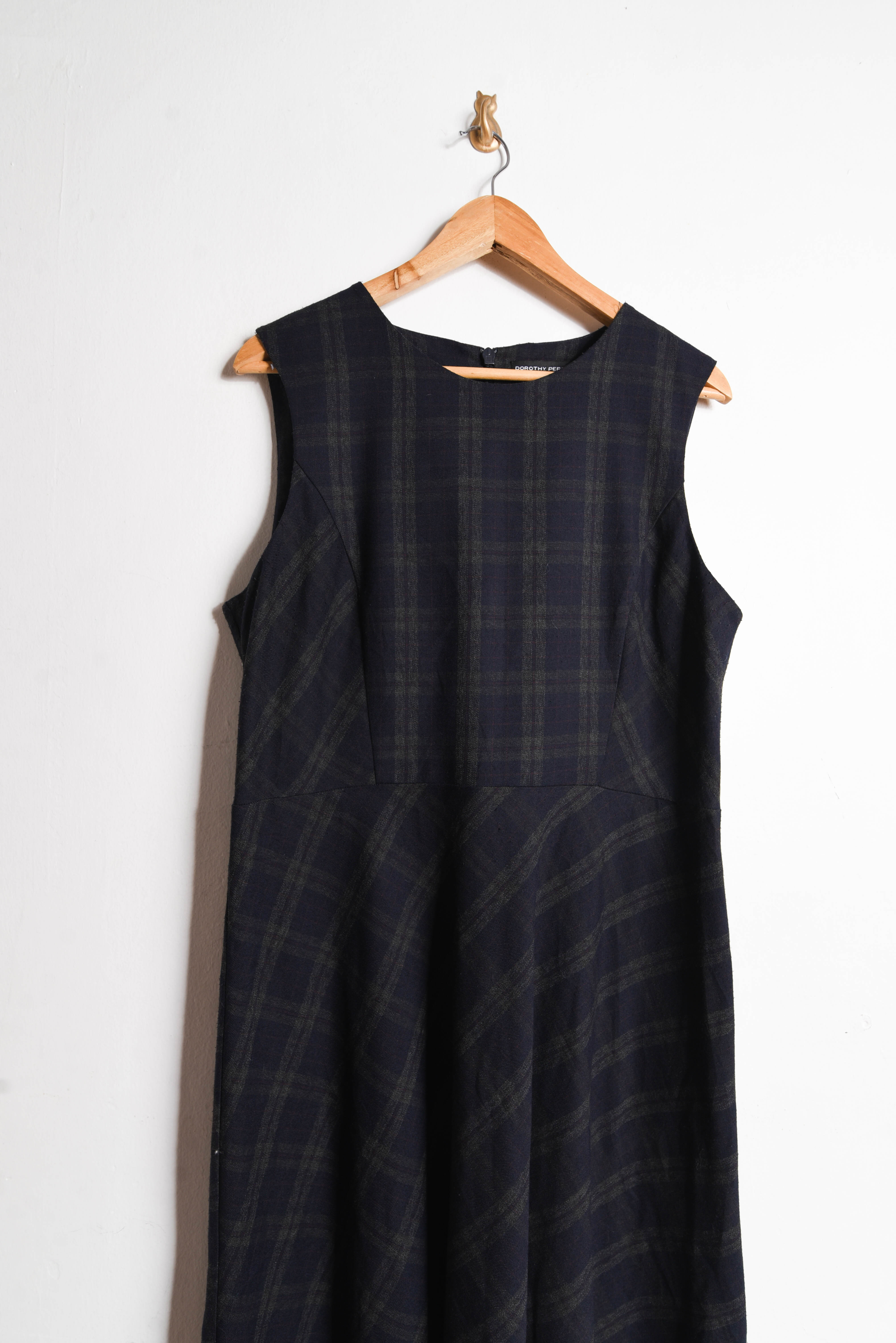 Vestido azul marino tartán