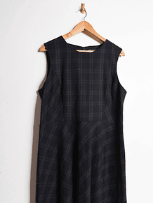 Vestido azul marino tartán