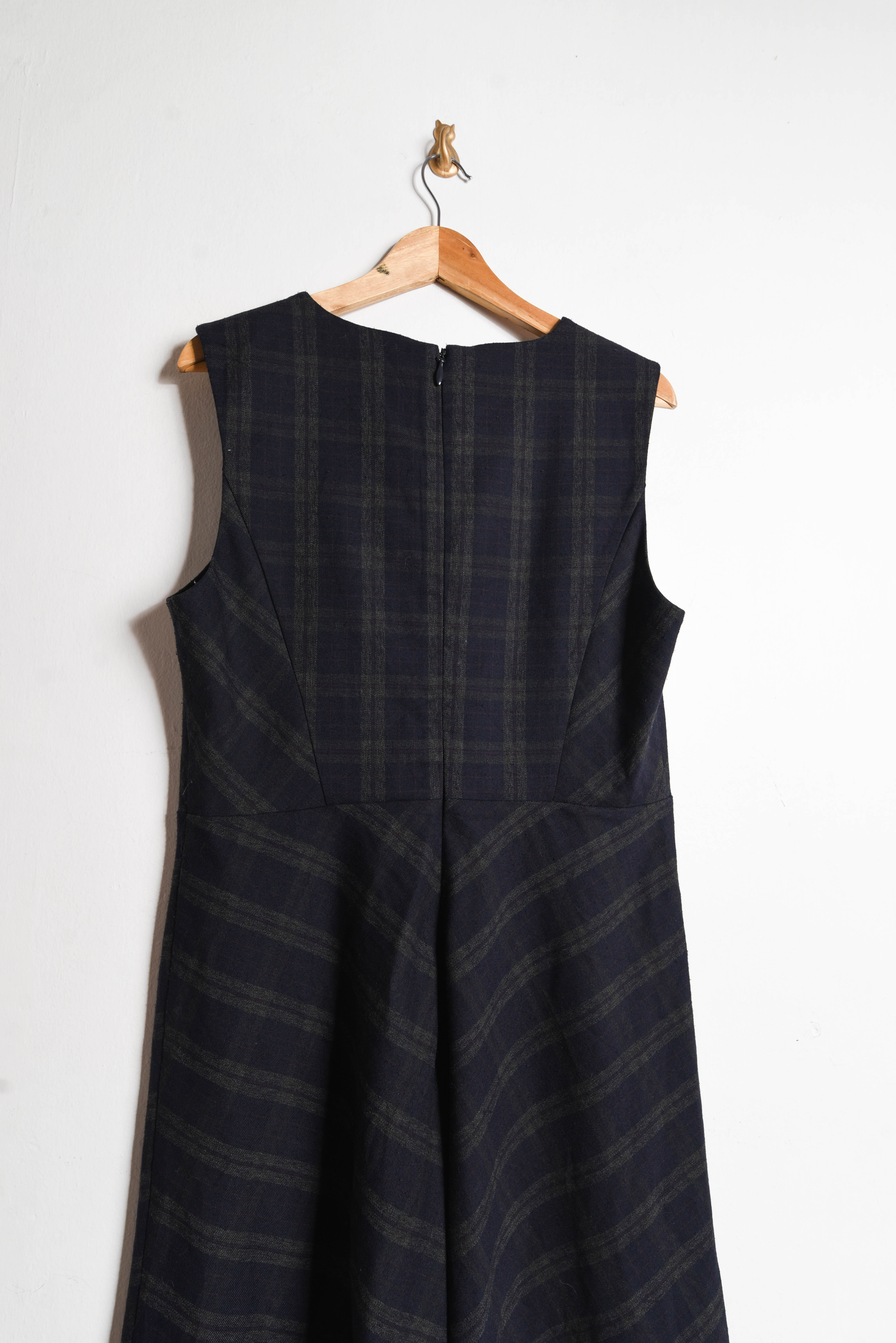 Vestido azul marino tartán