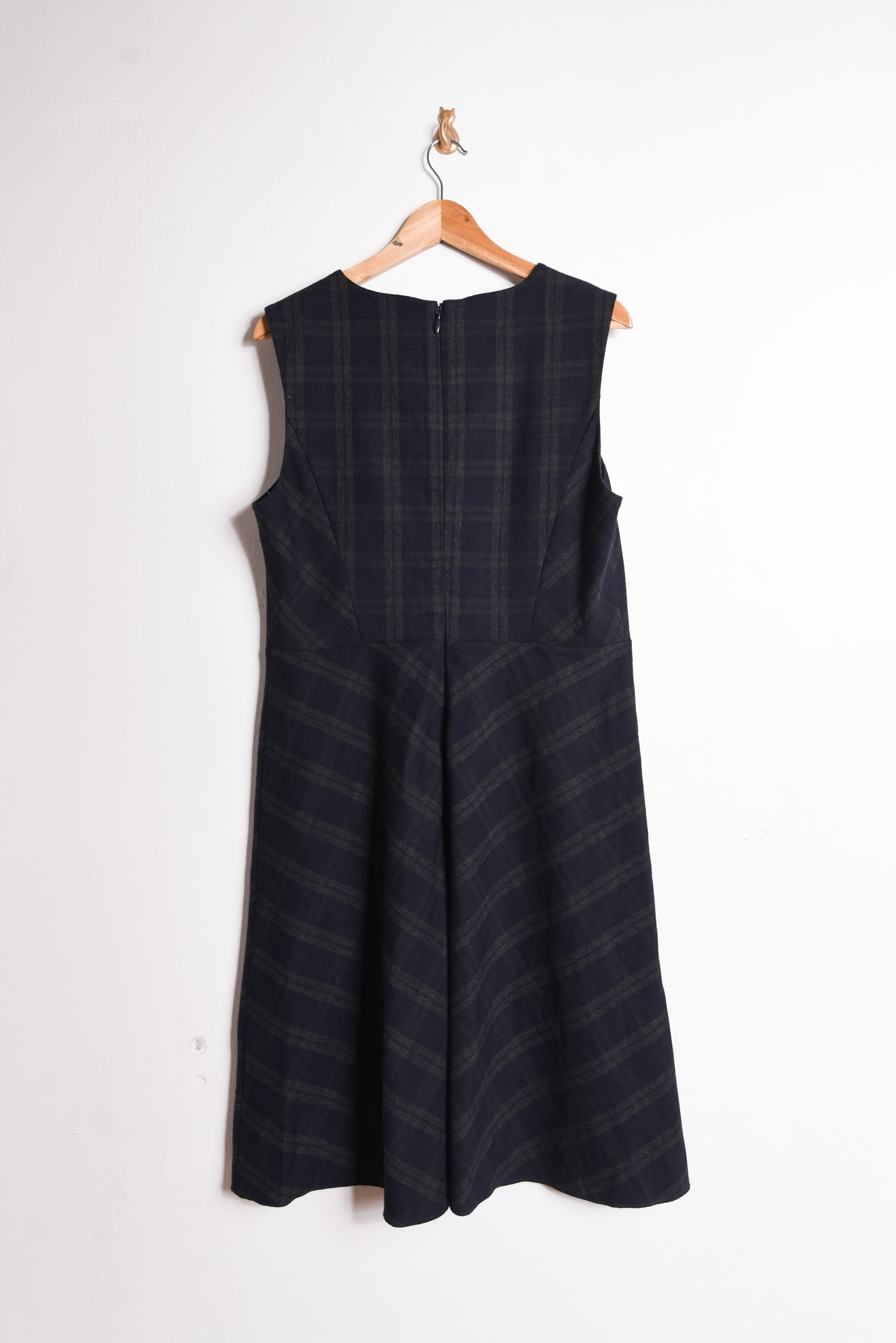 Vestido azul marino tartán