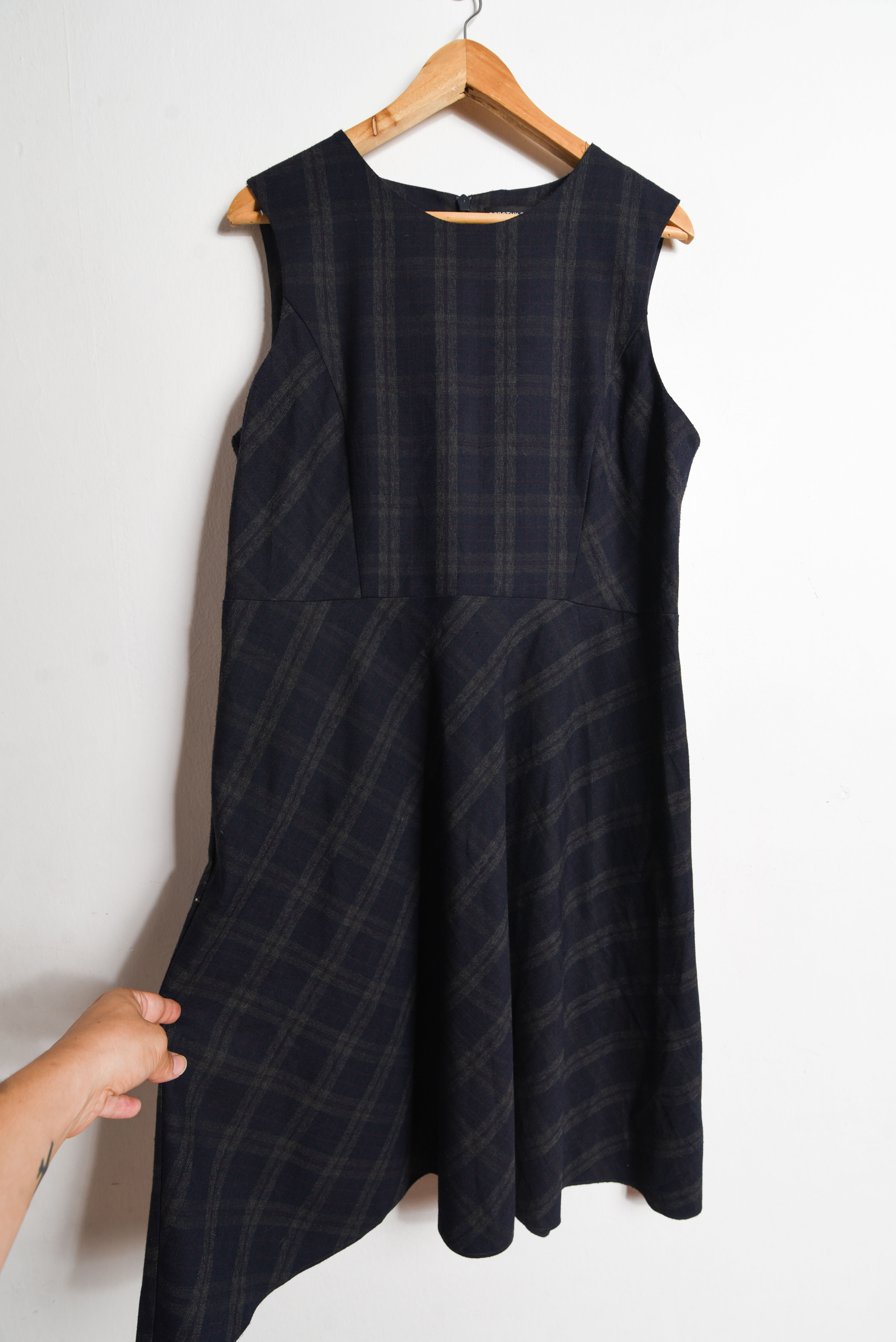 Vestido azul marino tartán