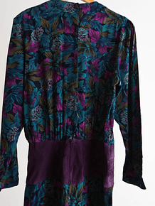 Vestido floral otoñal gamuza purple