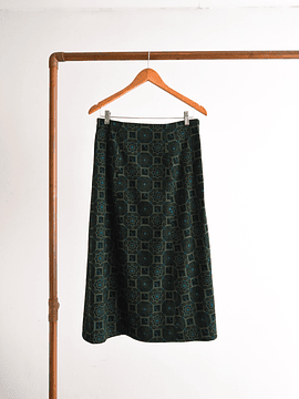 Maxi falda vintage verde oscuro