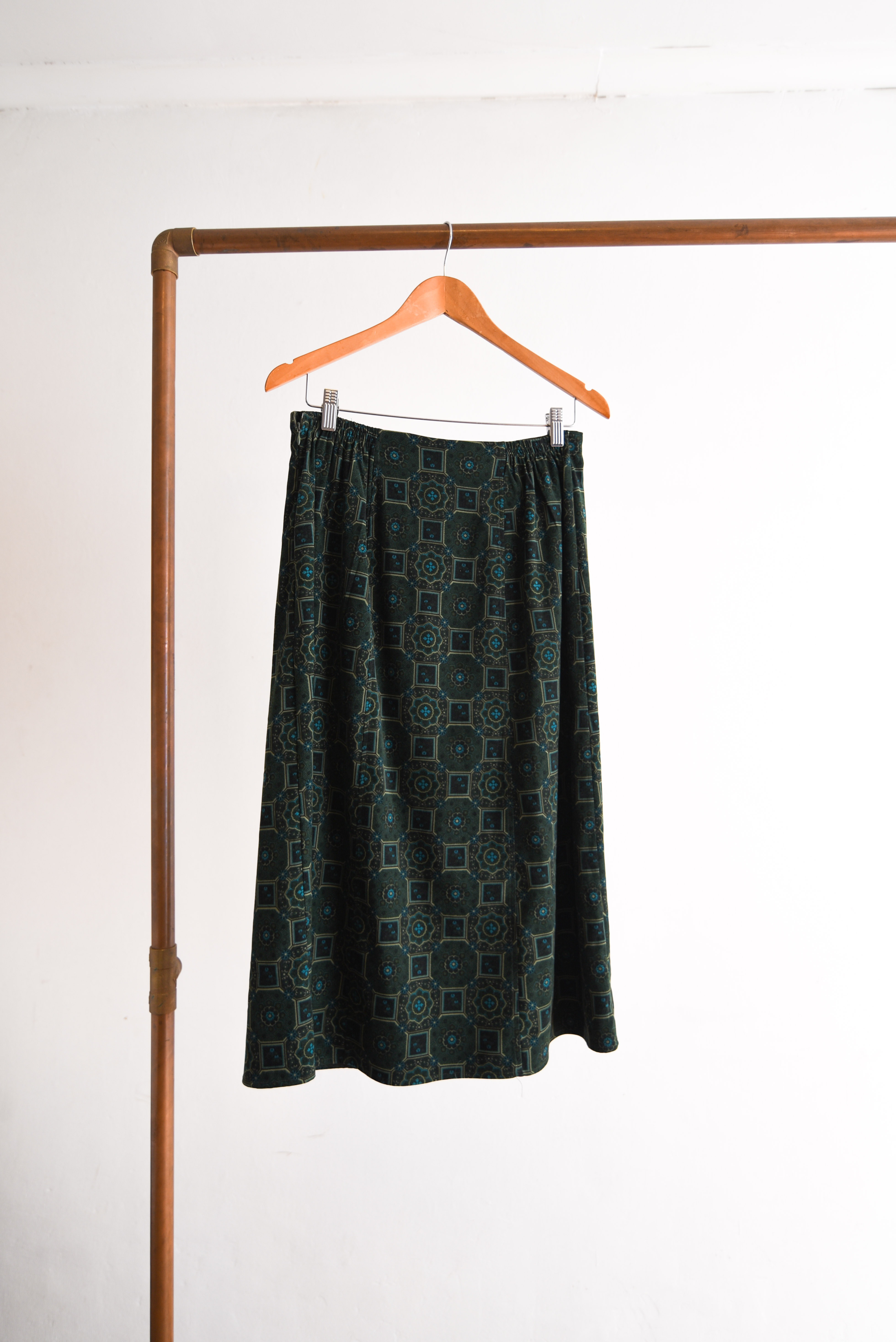 Maxi falda vintage verde oscuro