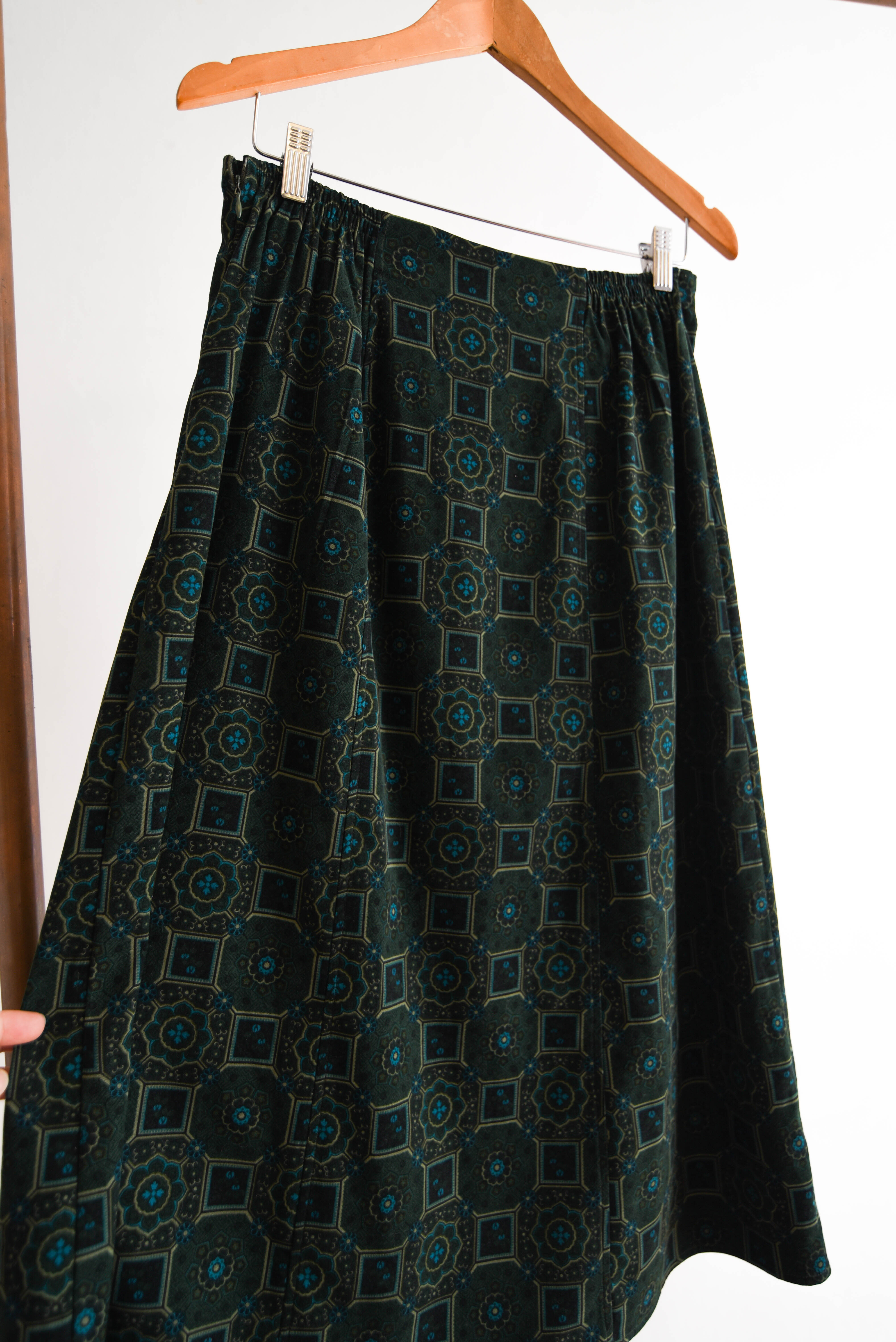 Maxi falda vintage verde oscuro