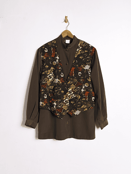 Blusa verde vintage vest