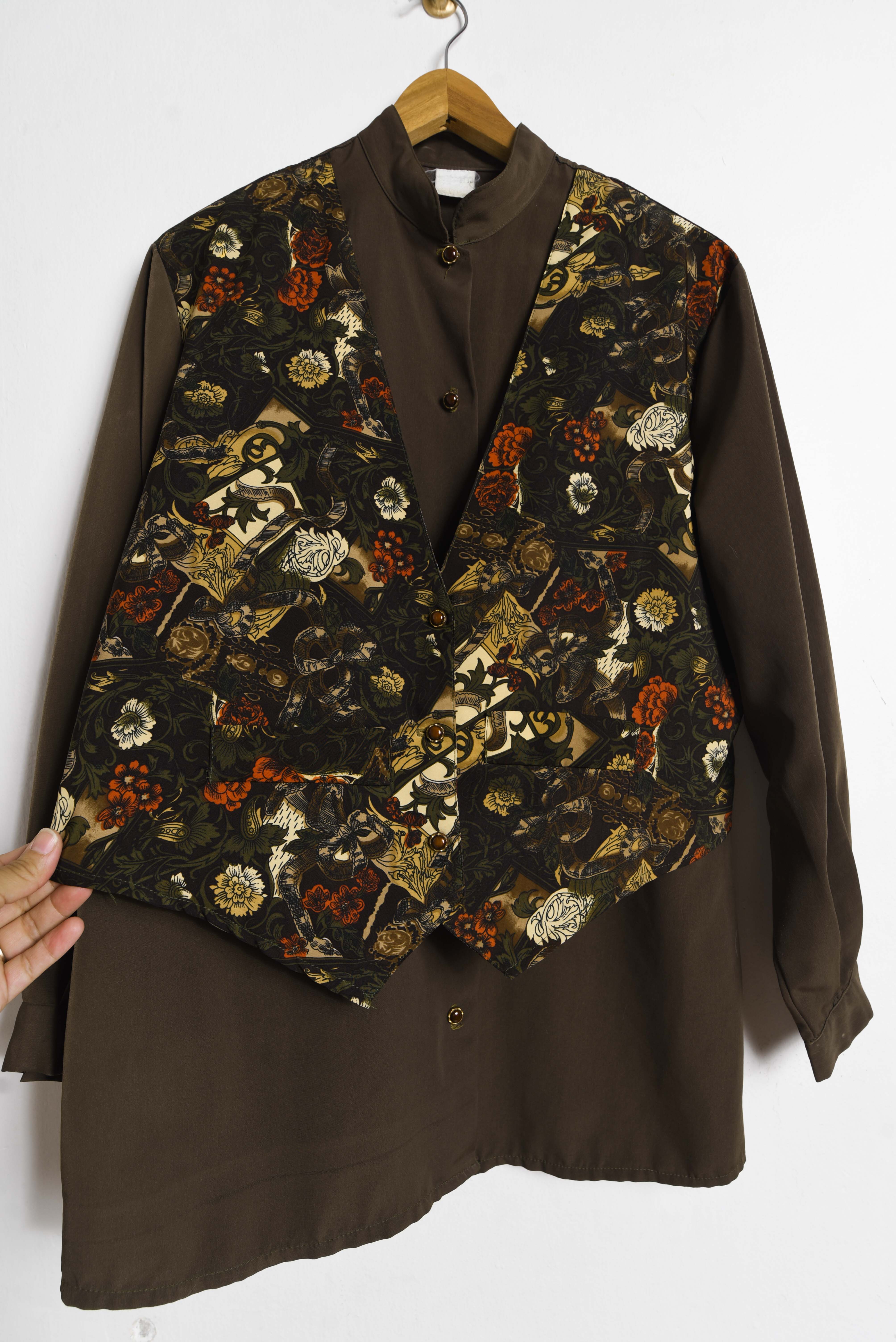 Blusa verde vintage vest