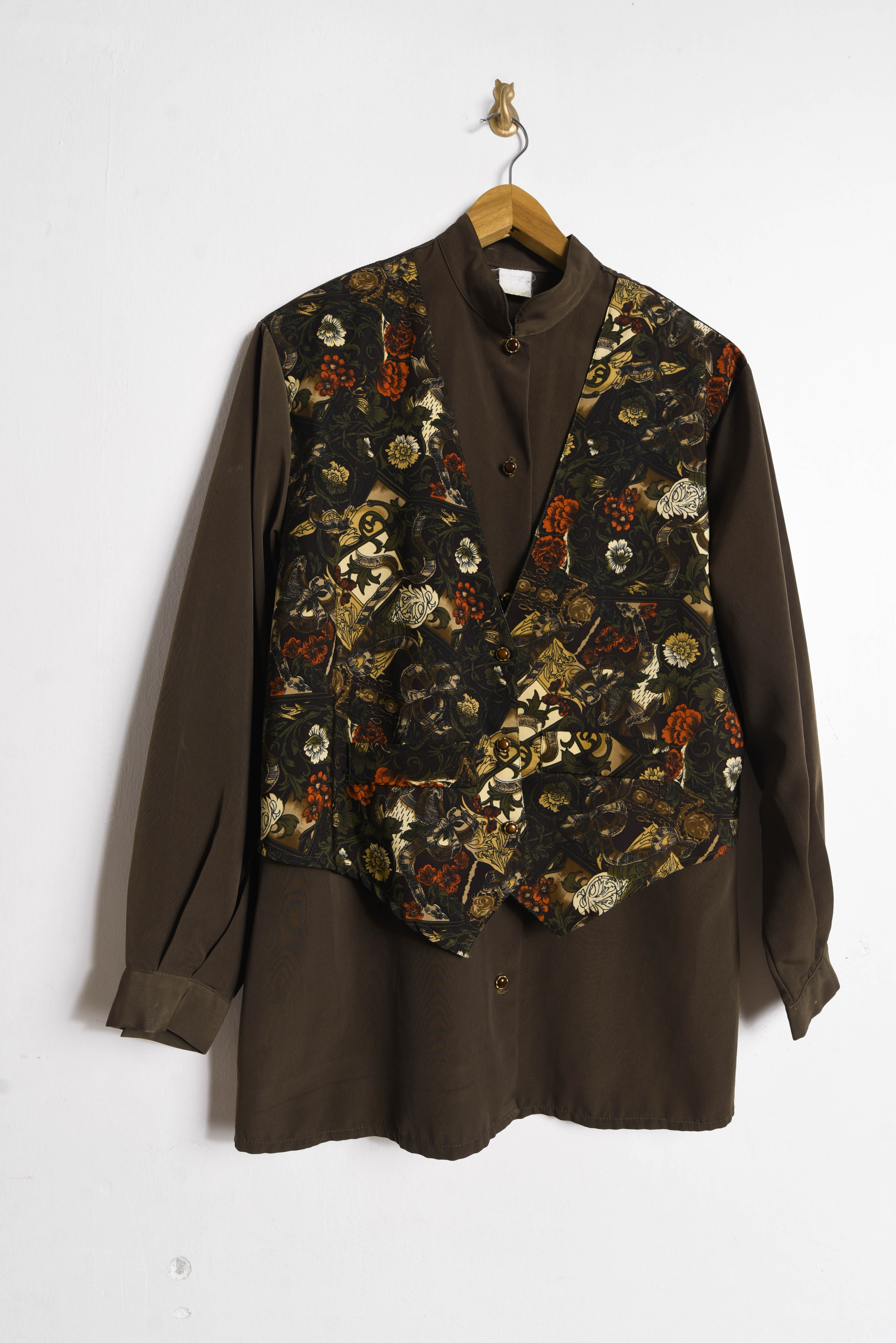 Blusa verde vintage vest