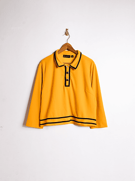 Top mostaza y negro cuellito