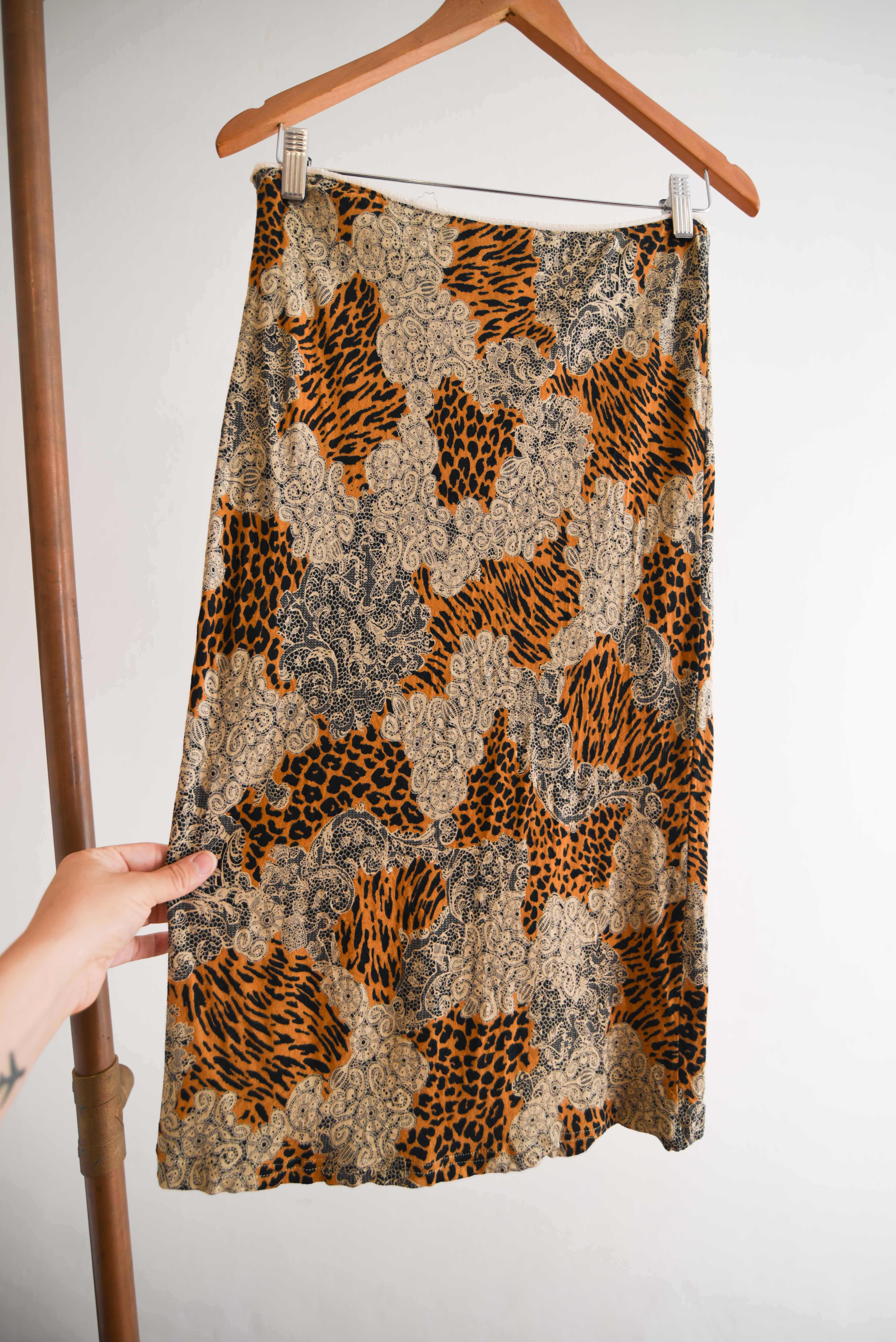 Falda animal print y2k