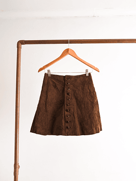 Mini falda café gamuza 90s