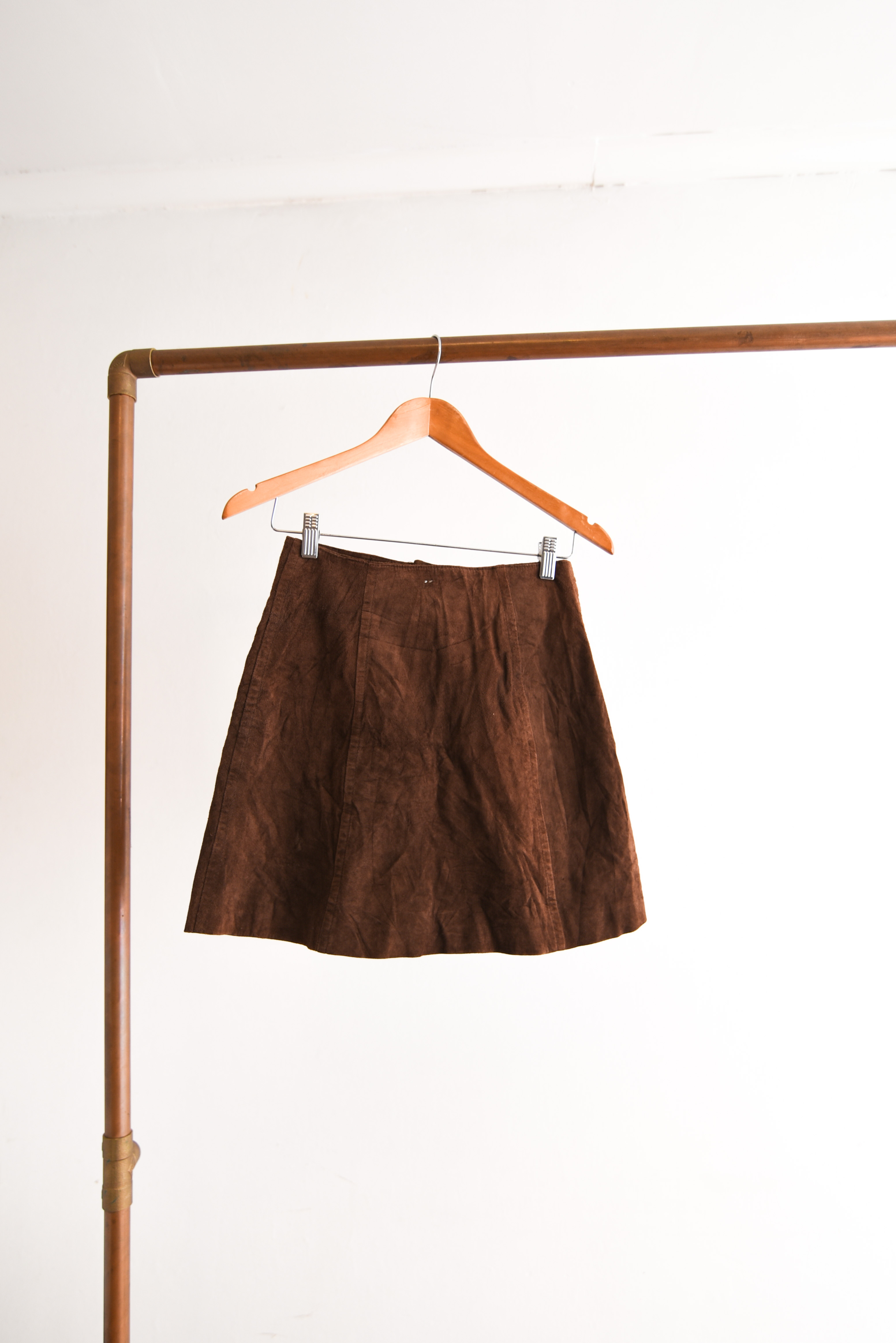 Mini falda café gamuza 90s