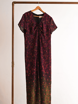 Maxi vestido burdeo otoñal