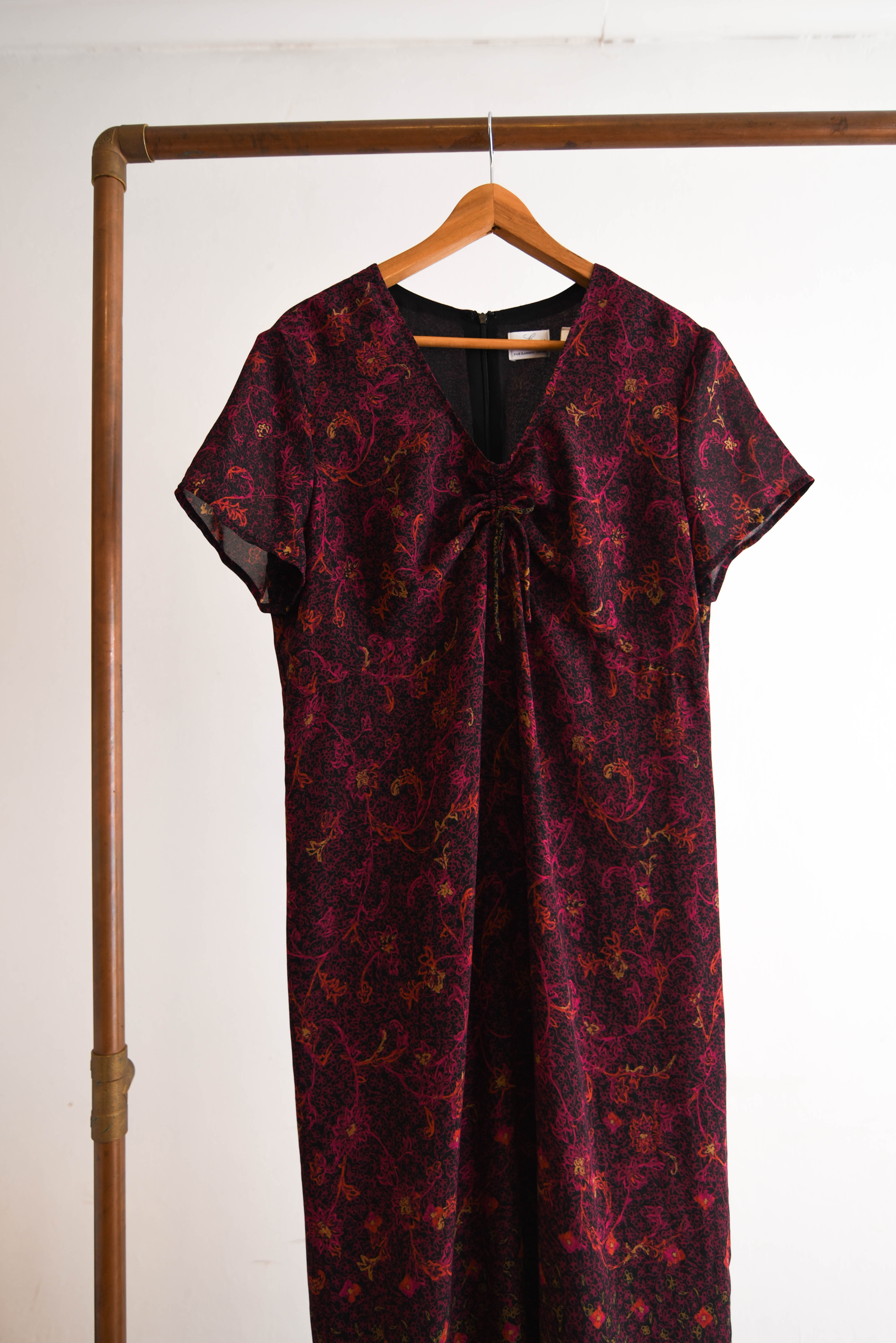 Maxi vestido burdeo otoñal