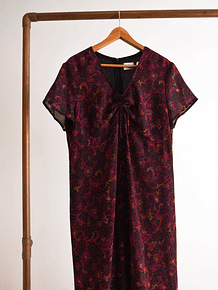 Maxi vestido burdeo otoñal