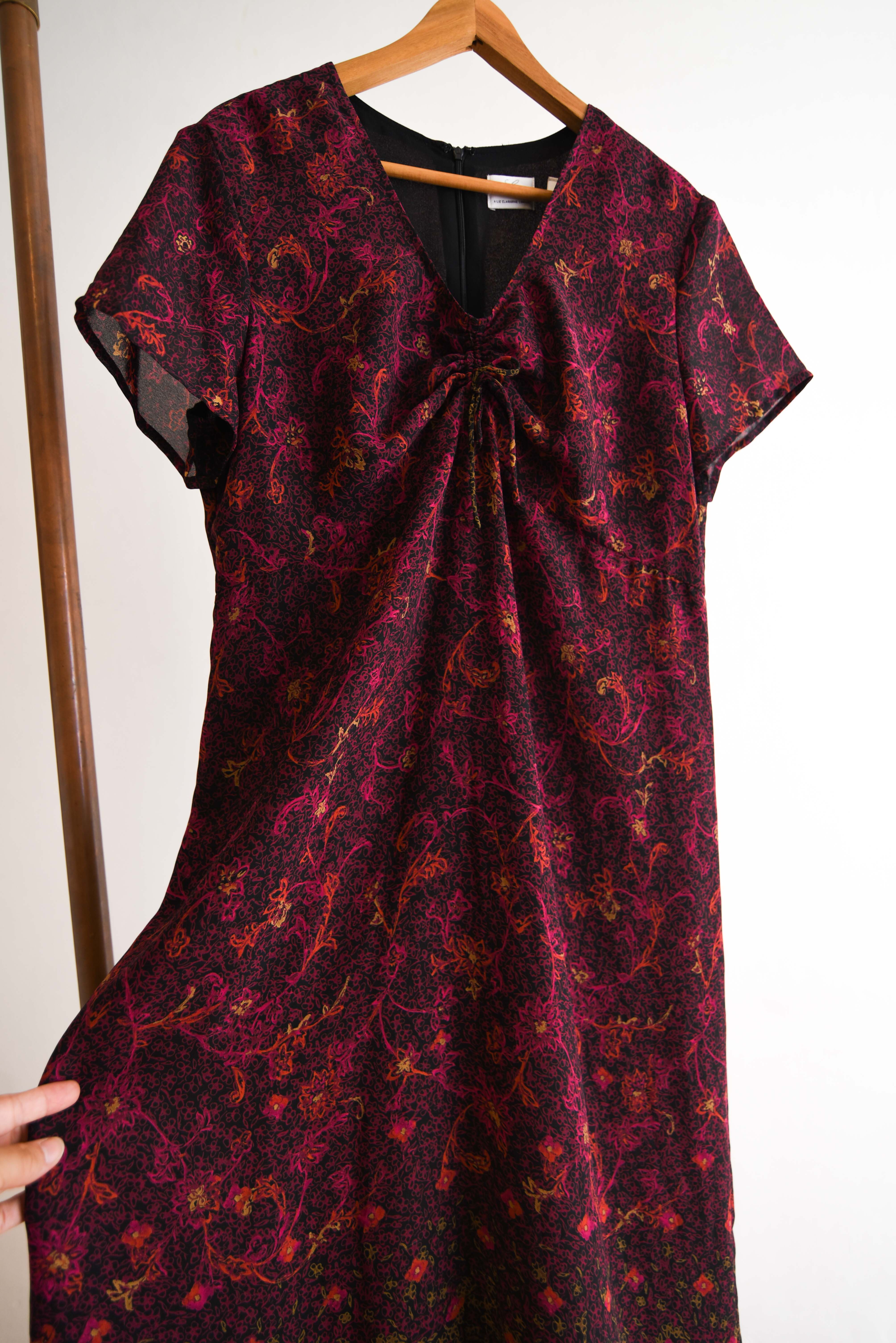 Maxi vestido burdeo otoñal