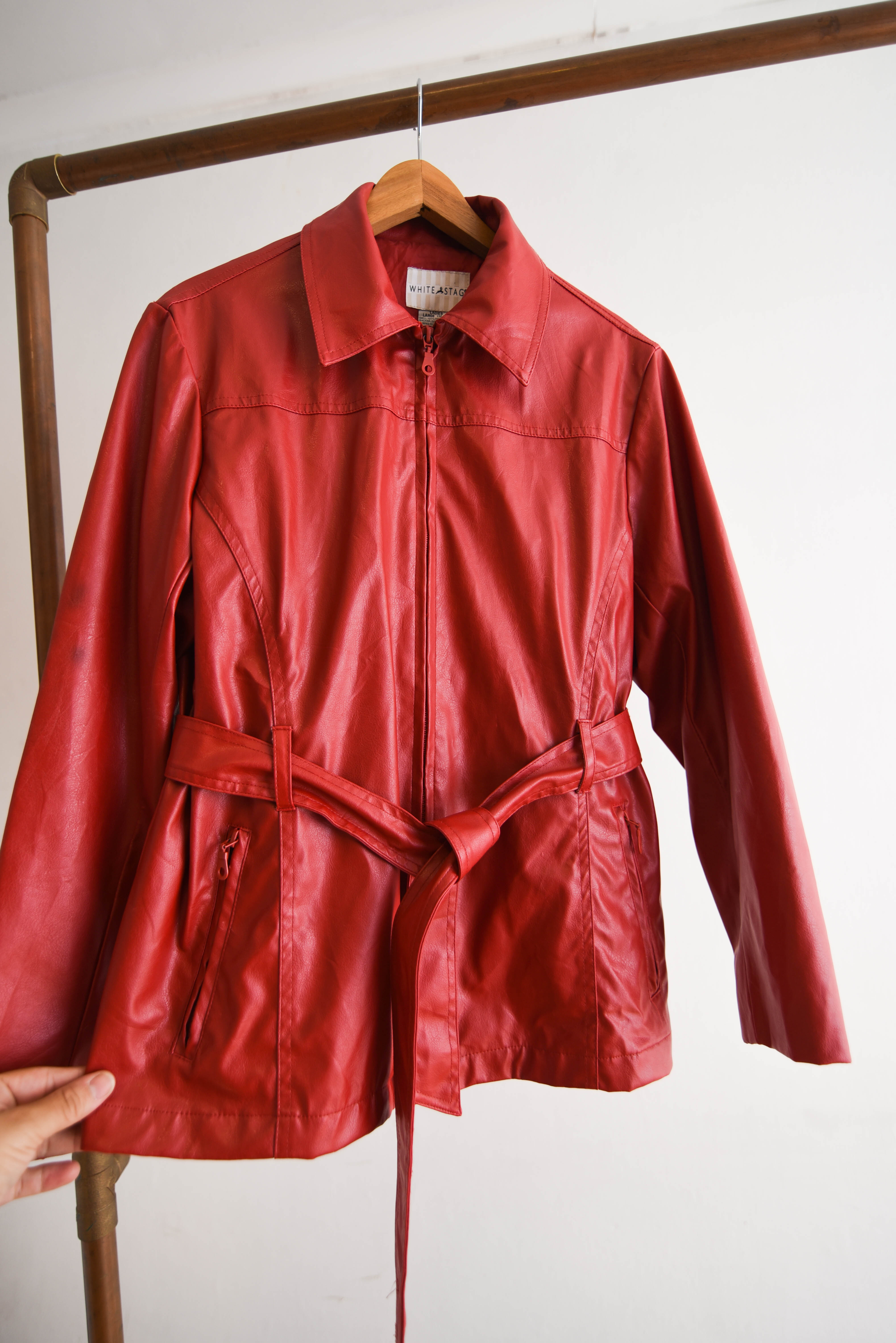 Chaqueta cuerina vintage red