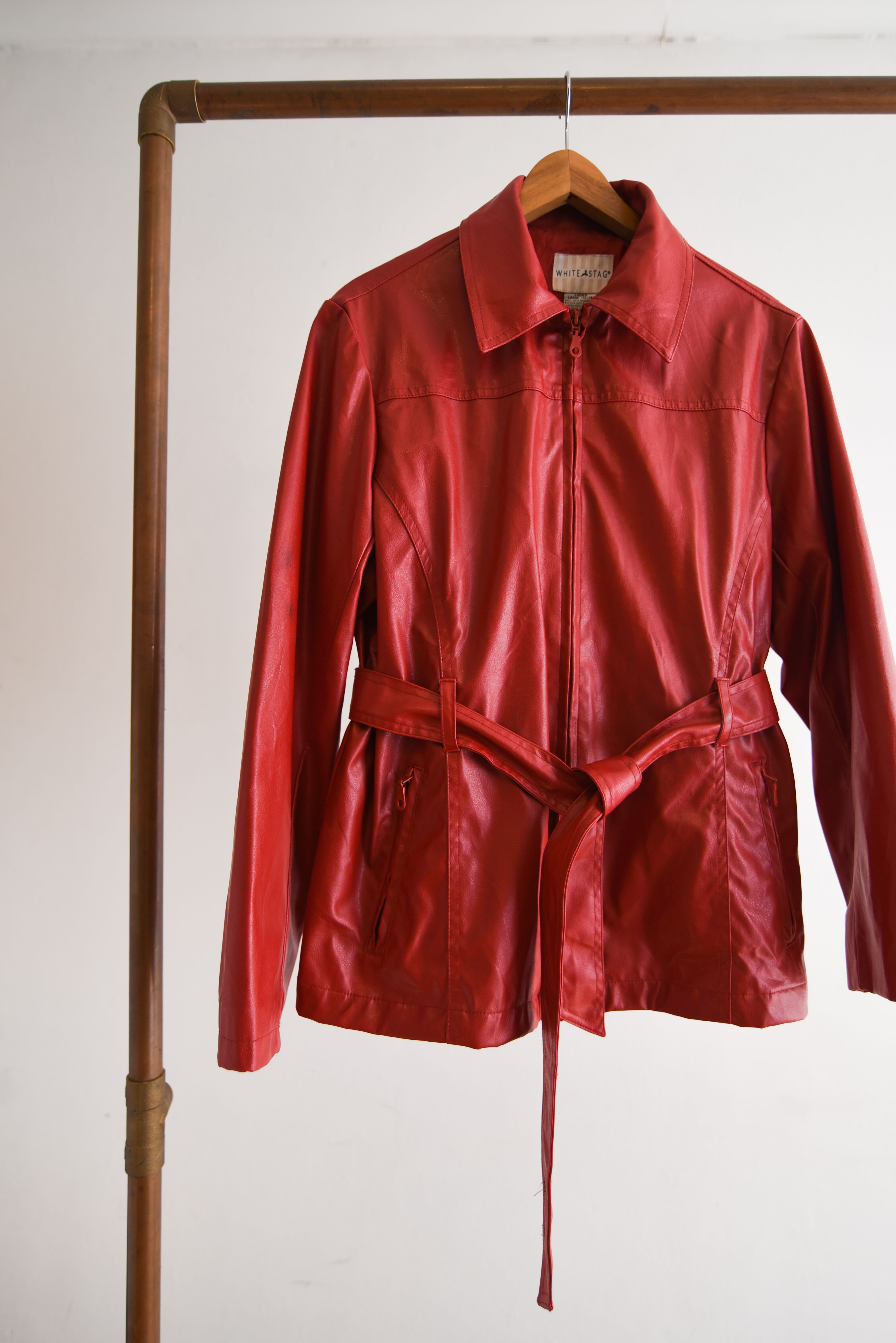 Chaqueta cuerina vintage red