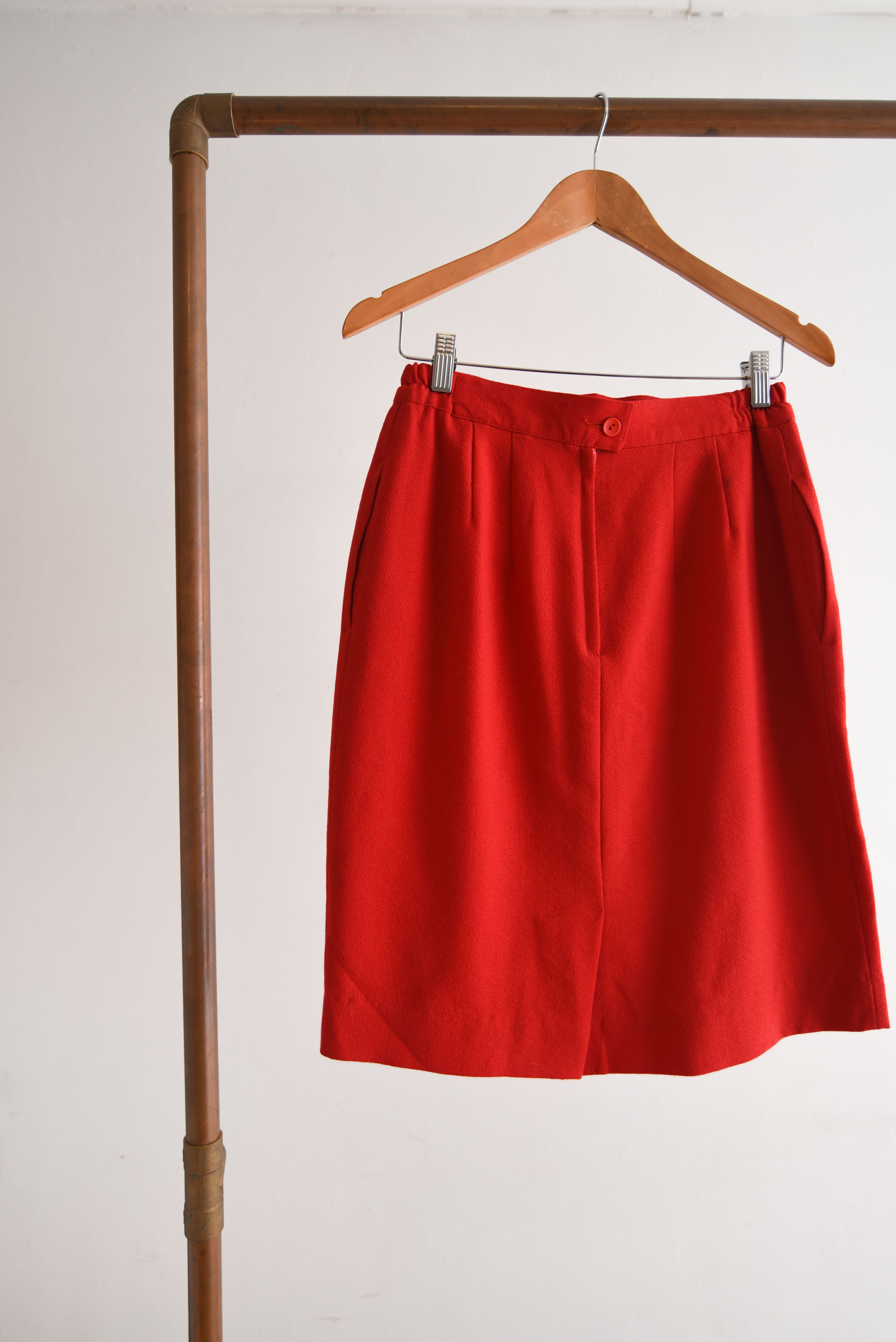 Falda roja lana vintage lentejuela