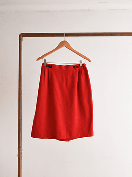 Falda roja lana vintage lentejuela