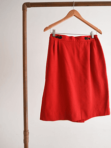 Falda roja lana vintage lentejuela